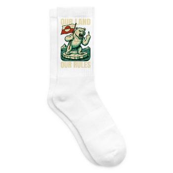Notre terre, nos règles, le Groenland n’est pas à vendre - Chaussettes de tennis - blanc - Droite