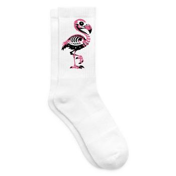 Flamingo Skelett Pink Gothic - Tennissocken - Weiß - Rechts