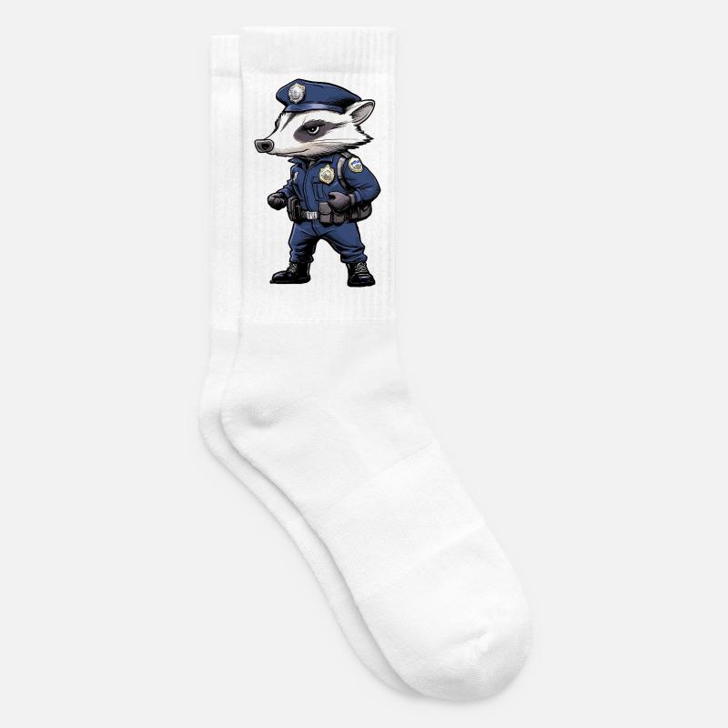 Dachs Polizei - Tennissocken - Weiß