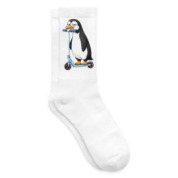 Süßer Pinguin Scooter Cartoon Freundschaft - Tennissocken - Weiß - Rechts
