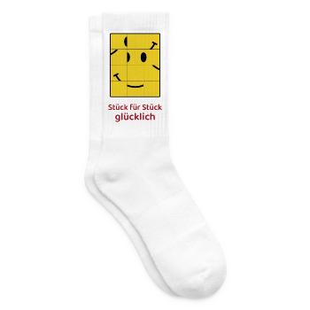 Happy piece by piece – Smiley Puzzle - Tennis socks - white - Right