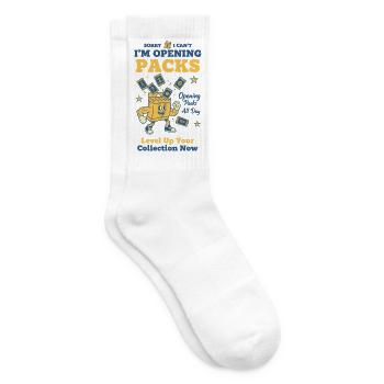 Désolé, je ne peux pas, j’ouvre les boosters de cartes à collectionner des packs - Chaussettes de tennis - blanc - Droite