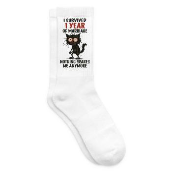 Cadeau du premier anniversaire de mariage Mari Mari Épouse - Chaussettes de tennis - blanc - Droite