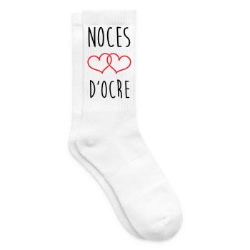 Ochre Wedding 71 years of marriage - Tennis socks - white - Right