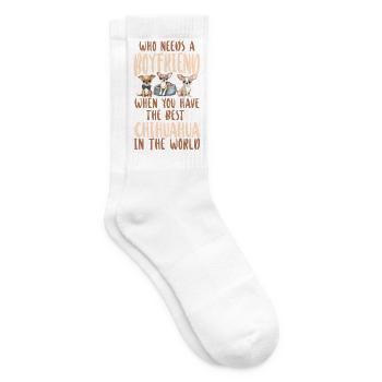Chihuahua Chihuahueño Who Needs A - Tennissocken - Weiß - Rechts