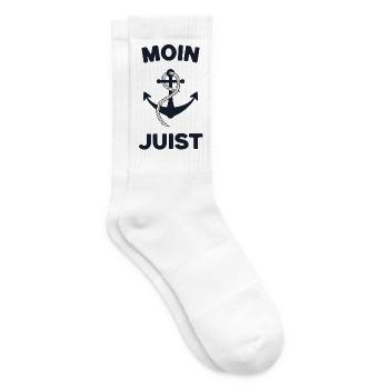Moin Juist – Maritimes Anker-Design - Tennissocken - Weiß - Rechts