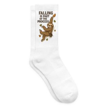 Bouldering Sloth – Falling is part of the Process - Tennis socks - white - Right