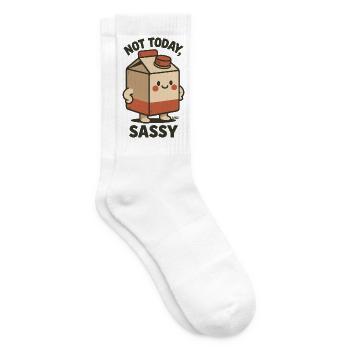 Pas aujourd’hui : carton de lait effronté - Chaussettes de tennis - blanc - Droite