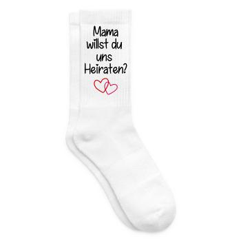 Mama_Heiraten - Tennissocken - Weiß - Rechts