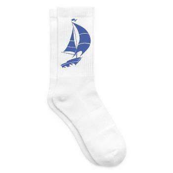 Silhouette minimaliste de voilier sur le lac - Chaussettes de tennis - blanc - Droite
