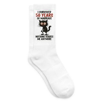 Cadeau du 50e anniversaire de mariage Mari Mari Épouse - Chaussettes de tennis - blanc - Droite
