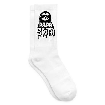 Papa Sloth - Cooles Faultier Vatertag - Tennissocken - Weiß - Rechts
