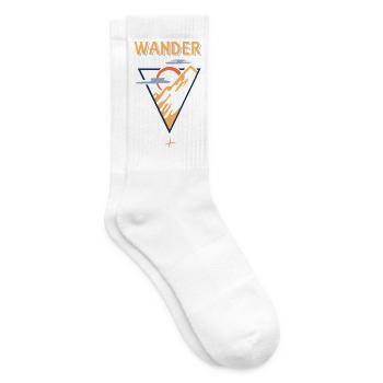 Nuages de soleil de montagne - Motif de randonnée - Chaussettes de tennis - blanc - Droite