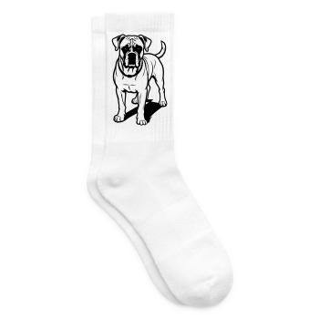 Chien boxer - Chaussettes de tennis - blanc - Droite