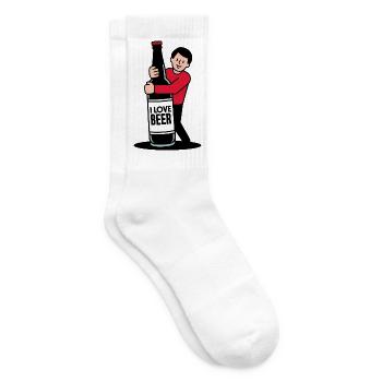 Beer Love Cartoon - Tennis socks - white - Right