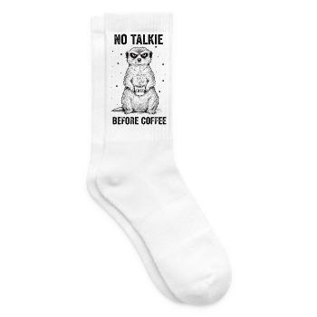 Kein Gespräch Vor Kaffee Liebhaber Erdmännchen - Tennissocken - Weiß - Rechts