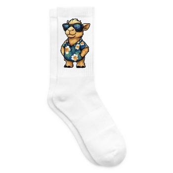 Kamel Comic Urlaub - Tennissocken - Weiß - Rechts