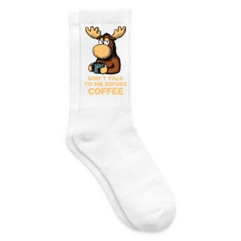 T-shirt drôle d’orignal pour hommes Café Animal humoristique - Chaussettes de tennis - blanc - Droite