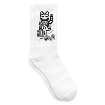 Skelett Winkekatze - Shake your Bones - Tennissocken - Weiß - Rechts