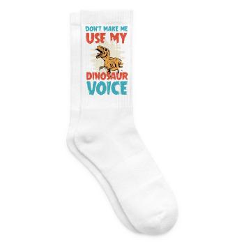 Dinosaur Voice Parent Humor – Mom Dad Life - Tennis socks - white - Right