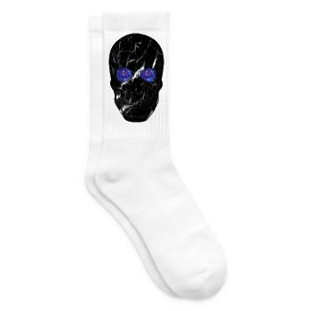 Kosmischer Totenkopf mit Galaxie Augen - Tennissocken - Weiß - Rechts