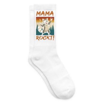 Waschbär Mutter Coole Rocker Mama - Tennissocken - Weiß - Rechts