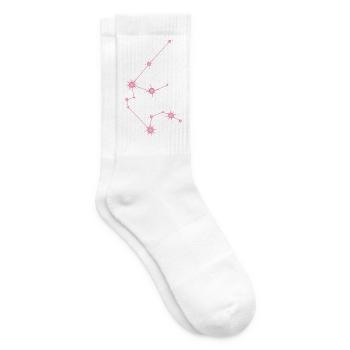 Wassermann-Stern Sternbild Sternzeichen Pastellrosa - Tennissocken - Weiß - Rechts