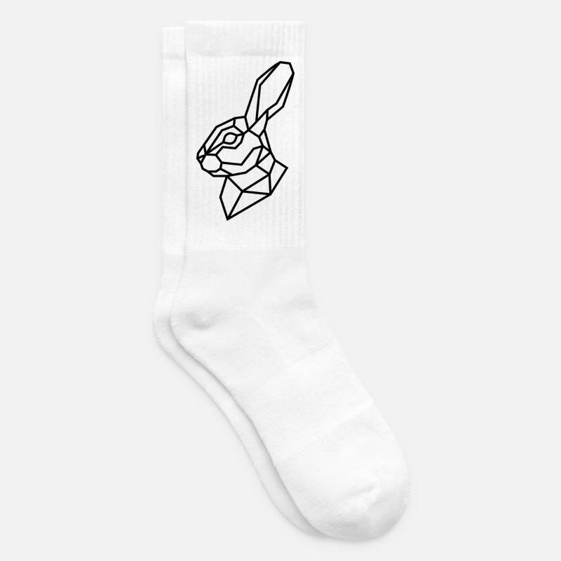 Geometric Bunny – Polygon Art - Tennis socks - white