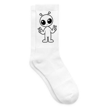 Paix extraterrestre - Chaussettes de tennis - blanc - Droite