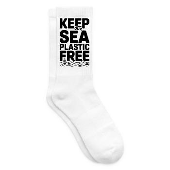 Halten Sie unser Meer plastikfrei - Tennissocken - Weiß - Rechts