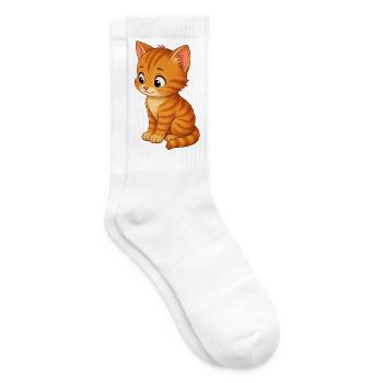 Kitten tiger - Tennis socks - white - Right