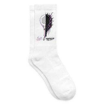 Soft Aggressive Padel Neon - Tennis socks - white - Right