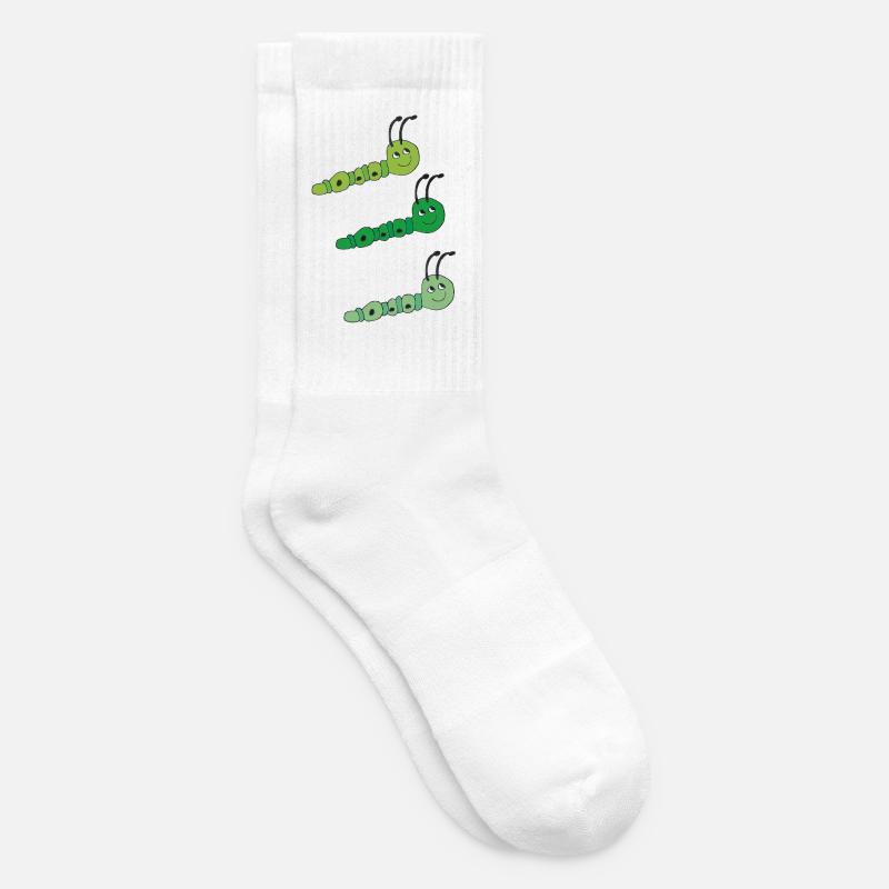 Caterpillars triplets - Tennis socks - white