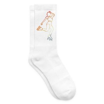 Rollschuhläuferin Skizze - Tennissocken - Weiß - Rechts