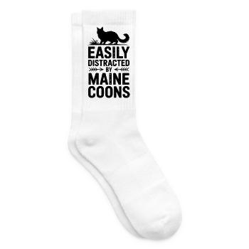 Maine Coon Sayings Cat Joke Maine Coon Gift - Tennis socks - white - Right