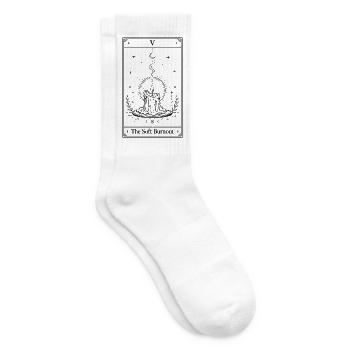 Sanfter Burnout | Tarotkarte - Tennissocken - Weiß - Rechts