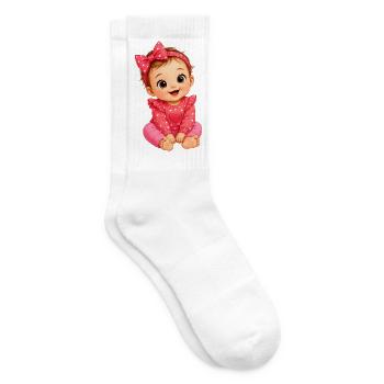 Cuddly Baby Hearts Pink - Tennis socks - white - Right