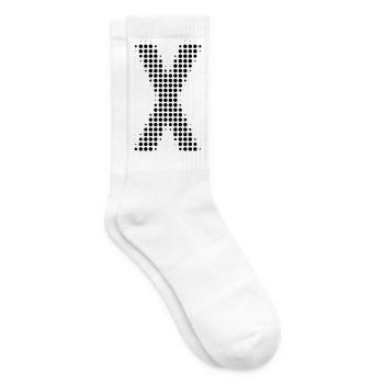 Buchstabe X – Punktmuster Initial Design - Tennissocken - Weiß - Rechts