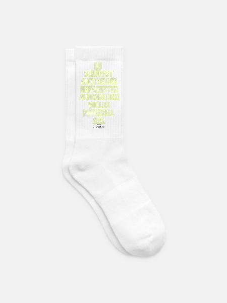 Neon Motivationszitat Potenzial entfalten - Tennissocken - Weiß