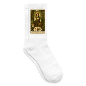 Pilzsammlerin | Wald & Pilze Tarot - Tennissocken - Weiß - Rechts