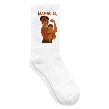 Mamacita Shirt – Stolze Mama & Kind Design - Tennissocken - Weiß - Rechts
