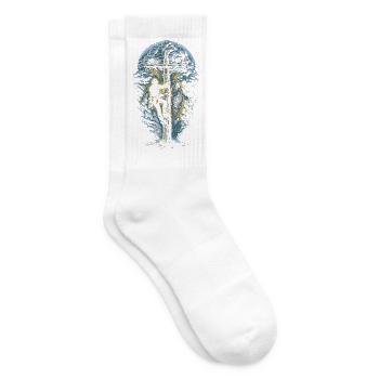 Leitungsmonteur Freileitungsmonteur - Tennissocken - Weiß - Rechts