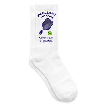 Pickleball is my Cardio - Lustiges Shirt - Tennissocken - Weiß - Rechts