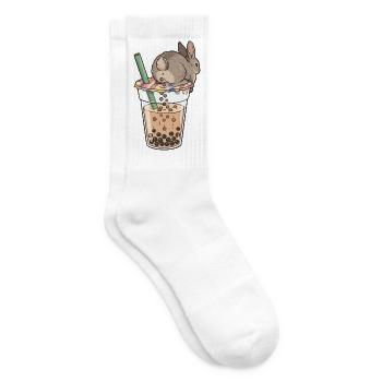 Bubble Tea Boba Drôle de Lapin mignon - Chaussettes de tennis - blanc - Droite