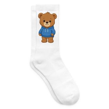 Ours en peaux en sweat à capuche bleu - Chaussettes de tennis - blanc - Droite