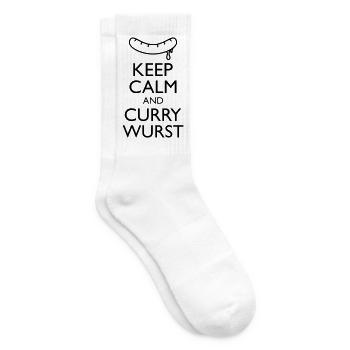 Keep calm and Curry Wurst - Tennissocken - Weiß - Rechts