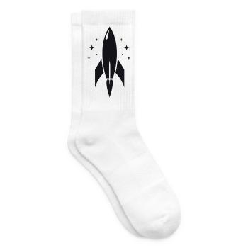 Rakete Weltraum Sterne Design - Tennissocken - Weiß - Rechts