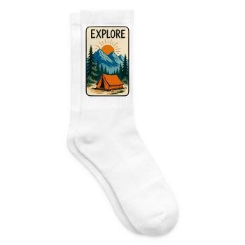 Explore Mountains and Camping Soleil - Tennis socks - white - Right
