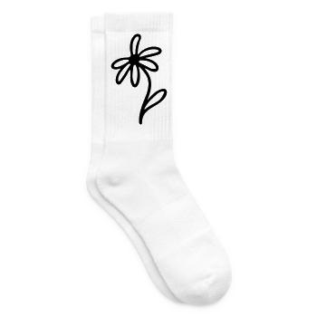 Flower - Tennis socks - white - Right