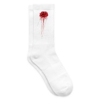 Edles Rose Wasserfarbe Aquarellfarbe von Yana Cat - Tennissocken - Weiß - Rechts
